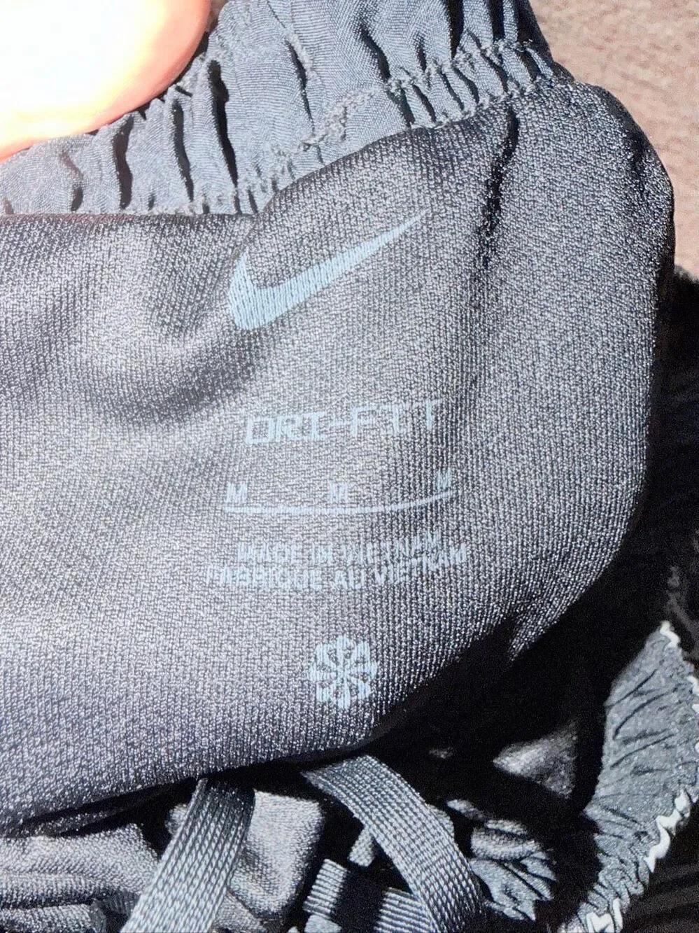 Nike Women’s M Dri-FIT Tempo Running Shorts Black Gray Print